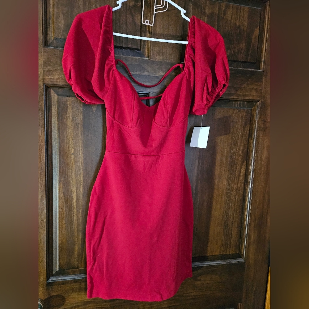 Red party dress